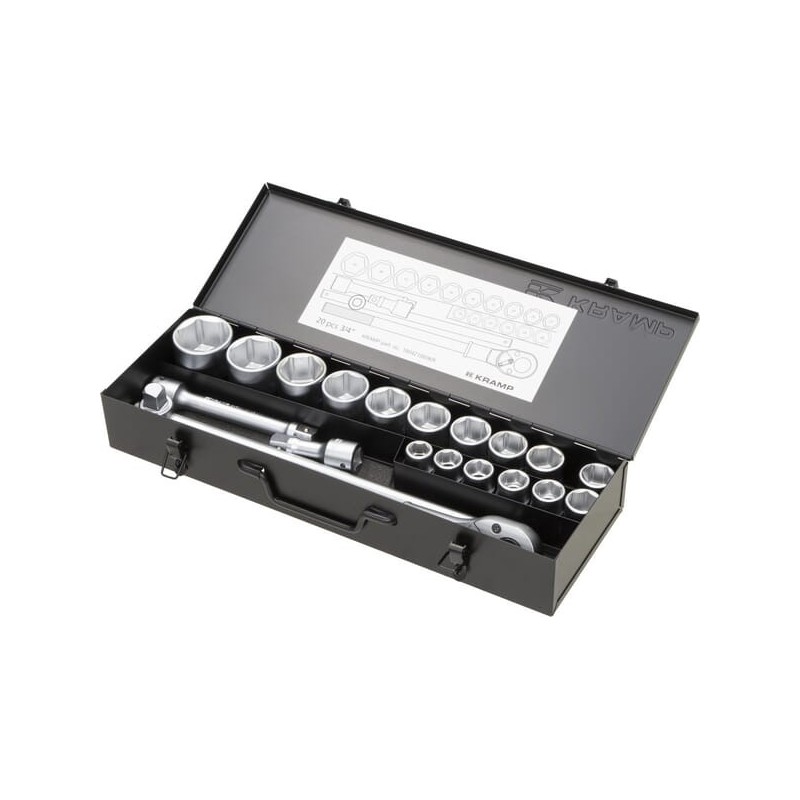 Socket set 3/4 inch 20-pieces - 180421060KR Socket set 3/4 inch 20-pieces - 180421060KR