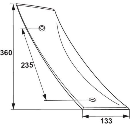 Streichblechvorderteil R. gebogen - 173322
