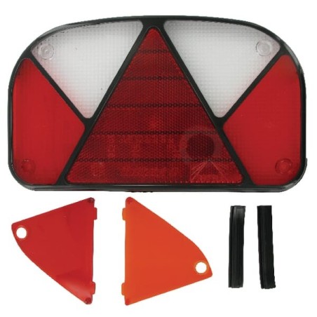 Light lens, red/transparent/amber, rectangular LH/RH/rear Aspöck - 188470007
