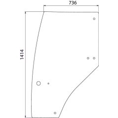 192003A6KR Kramp, Door glass 