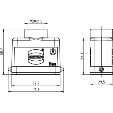 Hood 10A, LC M20 top entry - 19200101440