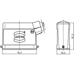 Hood 16A, LC M20 Side entry - 19200161540