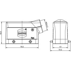 Hood 16B, LC M32 Side entry - 19300161522