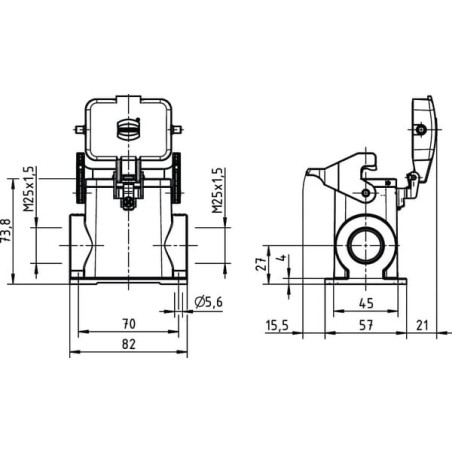 Sockelgehäuse 6B 2xM25 - 19300067296
