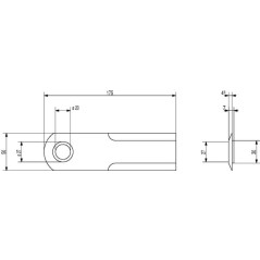 Nóż rozdrabniacza do słomy 175x50x4.5 mm średnica 20 mm - 193361A1N