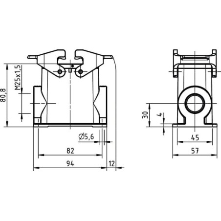 House 10B, HC surface 1xM25 2 levers - 19300100231