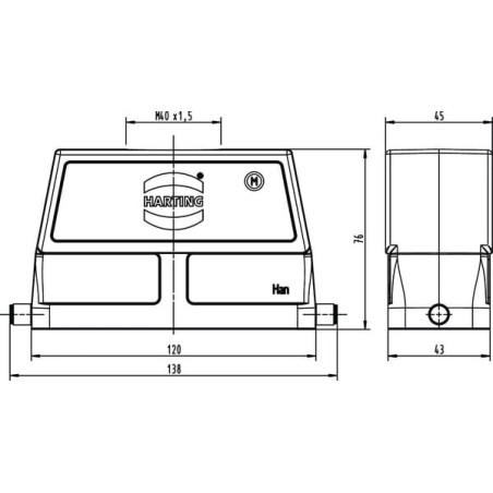 Obudowa Han 24B-gg-R-M40 - 19300240448