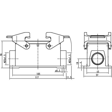 House 16B, LC surface 2xM25 2 levers - 19300161271