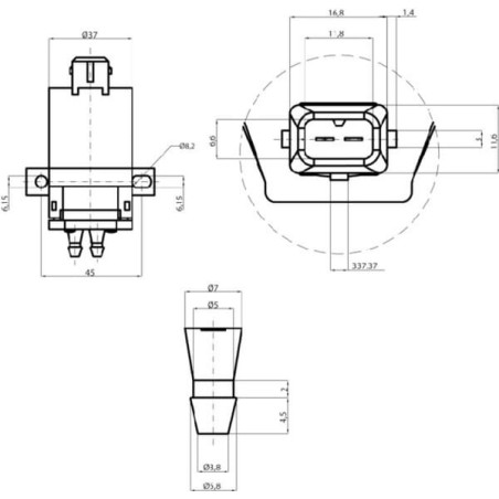 Wiper washer pump type B 12V - 20000062000