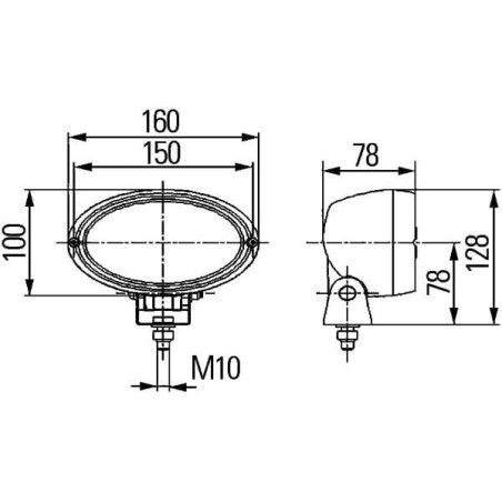 Arbeitsscheinwerfer, 12V/24V Halogen, Oval - 1GA996161131