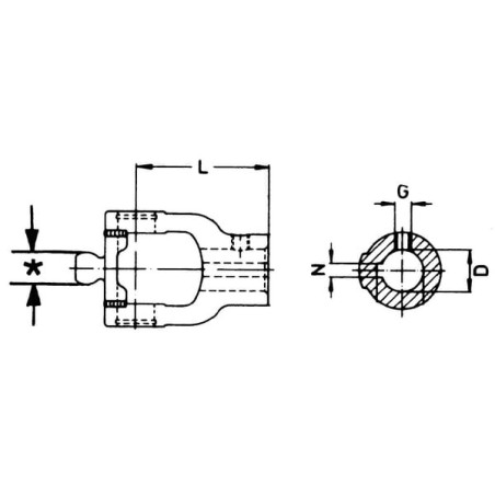 Gabel 30 Bo. 8 Nut M10 W2280 - 2015847