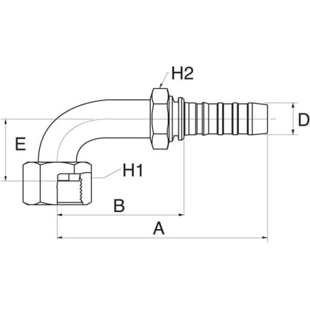 Insert 90 stopni DN32-2 inchSAE - 20GS24FFORX90064