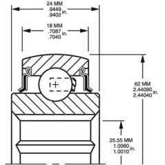 Roller bearing - 206KRRB6