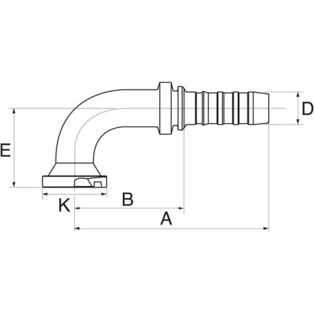 Insert DN32-63.5 flange 90 stopni - 20GS24FLH90S