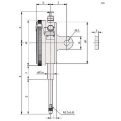 Dial Gauge, Flat Back, ISO Type 30mm - 2052AB19