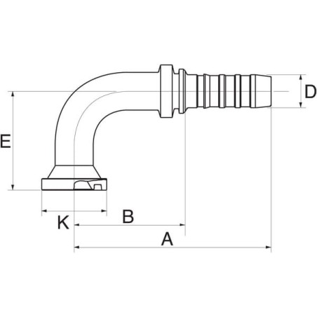 Insert DN32-47.6 flange 90 stopni - 20GS16FLH90M