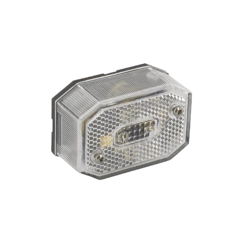 Marker light rectangular, 12V, white, bolt on, Aspöck - 216512007