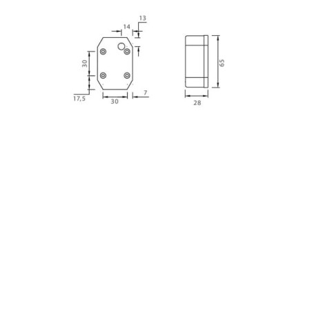 Marker light rectangular, 12V, white, bolt on, Aspöck - 216512007