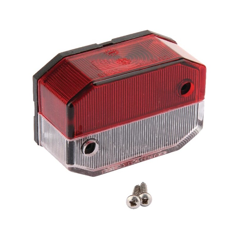 Marker light rectangular, 12V, red/white, bolt on, Aspöck - 216513007