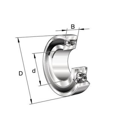 Self-aligning ball bearing - 23112RSTVH