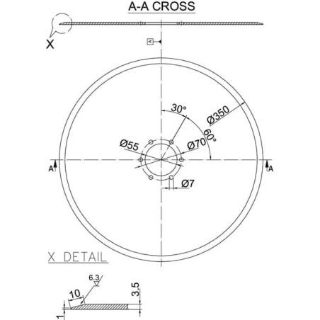 Flat disc 350x3.5mm - 213792N