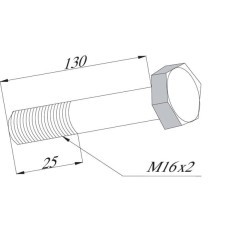 Śruba z łbem sześciokątnym M16x130/25 mm kl.10.9 - 21380009