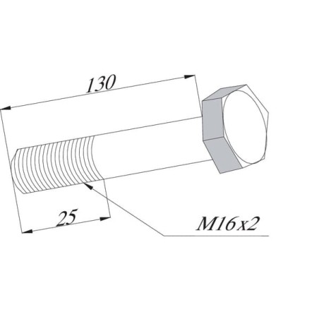 Śruba z łbem sześciokątnym M16x130/25 mm kl.10.9 - 21380009