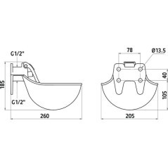 Water bowl cast iron mod. 222000 - 222000KER