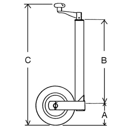 Wheel jack, pivotable, 200x50 - 243888