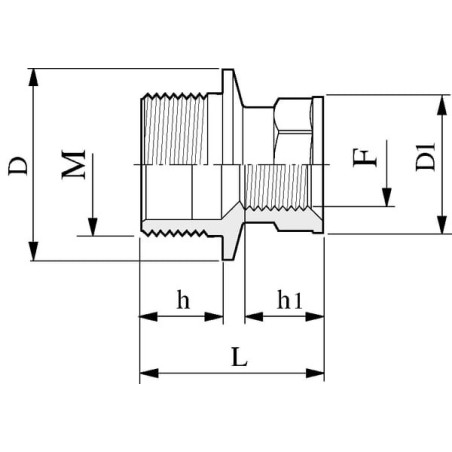 Reducing nipple M/F 2 inchx1 1/4 inch - 2452075