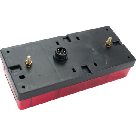 Rear light rectangular, 12V, red/amber, bolt on, Midipoint by Aspöck - 246000007
