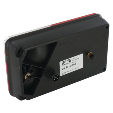 Rear light RH rectangular, 12V, red/transparent, bolt on, 5-pin, Multipoint V by Aspöck - 248710007