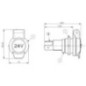 Power socket 2-pole 24V - 25009830000A Power socket 2-pole 24V - 25009830000A