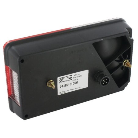 Rear light LH rectangular, 12V, red/transparent, bolt on, 5-pin, Multipoint V by Aspöck - 248510007
