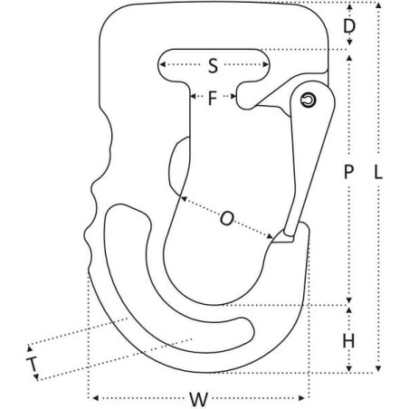 Webbing sling hook RWSH G10, 2T - 2652002
