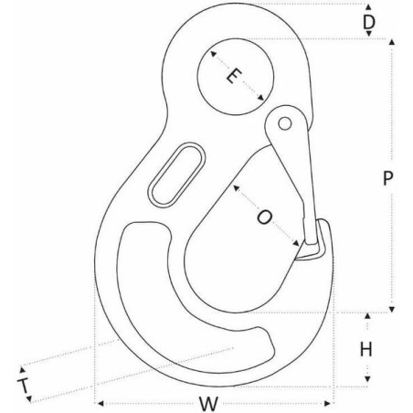Eye sling hook REH G10, 8mm - 2644008