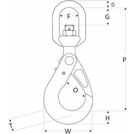 Swivel safety hook RSS G10, 6 mm - 2646006