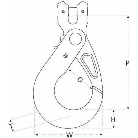 Clevis safety hook RCS G10, 10mm - 2639010