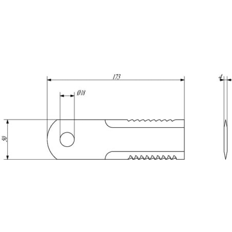 Häckselmesser gezahnt 4 mm - 281411Z