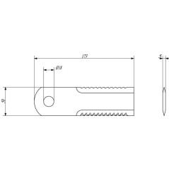 Häckselmesser gez. 5 mm - 281406CH