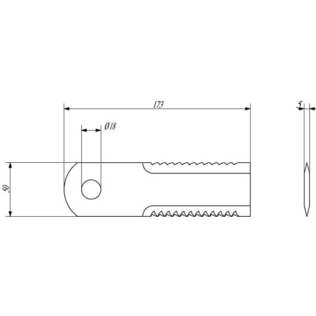 Häckselmesser gez. 5 mm - 281406CH