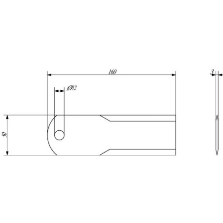 Chopper blade 160x50x3 mm - 280920N