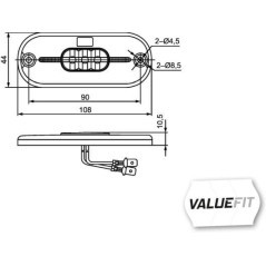 2PG357009121 Hella ValueFit, Rechteckige Umrissleuchten 