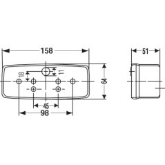 2SD003184041 Hella, Rechteckige Rücklichter 