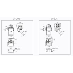 Multifaster DN10-2 x 3/8 inch BSPP movable section plug - 2P206238GMC