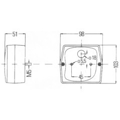 2SE998530077 Hella, Quadratische Rücklichter 