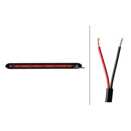 Brake light LED, rectangular, 24V, red, bolt on, Hella ValueFit - 2DA357015101