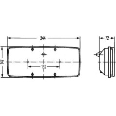 2SD003167011 Hella, Rechteckige Rücklichter 