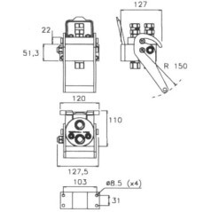 Multifaster DN10-2x1/2 inch BSPP movable section plug - 2P206212GMC