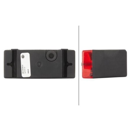 Fog light rectangular, 12V, red, bolt on, 106x69mm, Hella - 2NE006609001